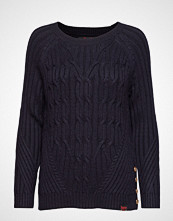 Superdry Hester Cable Jumper Strikket Genser Blå SUPERDRY