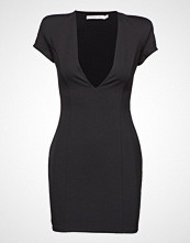 Ivyrevel Capped Sleeve Plunge Mini Dress Kort Kjole Svart IVYREVEL