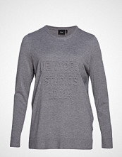 Gensere fra Zizzi Fashionstreet.no Zizzi Genser Msienna Font LS Knit Grå Strikkede gensere
