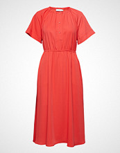 Calvin Klein Gathered Waist Dress Ss Knelang Kjole Rød CALVIN KLEIN