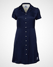 Calvin Klein Satin Block Diner Dress Kort Kjole Blå CALVIN KLEIN JEANS