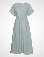 Calvin Klein Farmhouse Chk Pocket Dress Ss Knelang Kjole Blå CALVIN KLEIN