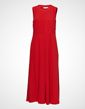 Calvin Klein Smooth Twill Button Dress Ns Knelang Kjole Rød CALVIN KLEIN