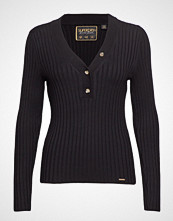 Superdry Lola Butt D Vee Knit Strikket Genser Svart Superdry