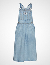 Calvin Klein Iconic Dungaree Dres Knelang Kjole Blå CALVIN KLEIN JEANS