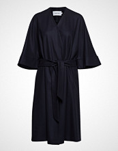 Calvin Klein Wool Cashmere Wrap C Knelang Kjole Blå CALVIN KLEIN