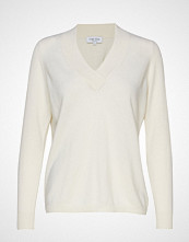 Davida Cashmere V-Neck Over D Sweater Strikket Genser Hvit DAVIDA CASHMERE