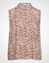 Violeta by Mango Animal Print Shirt T-shirts & Tops Sleeveless Brun VIOLETA BY MANGO