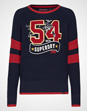 Superdry Superdry Varsity Ribbed Jumper Strikket Genser Blå SUPERDRY
