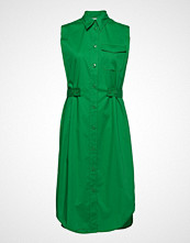 Calvin Klein Belt Detail Shirt Dress Ns Knelang Kjole Grønn CALVIN KLEIN