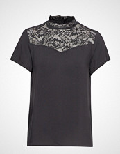 Only Onlfirst Ss Lace Top Noos Wvn T-shirts & Tops Short-sleeved Svart ONLY