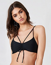 NA-KD Swimwear Drawstring Bikini Top svart