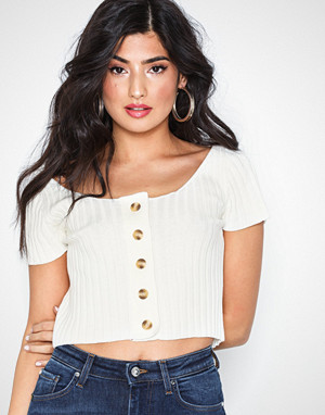 Glamorous T-skjorte, Crop Button Top Glamorous T-skjorte, Crop Button Top