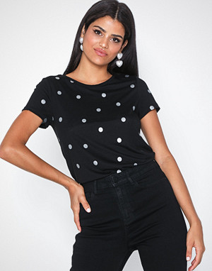 Only T-skjorte, Onlisabella S/S Foil Aop Top Noos