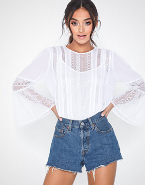Michael Kors bluse, Bell Slv Lace Mix Tp Michael Kors bluse, Bell Slv Lace Mix Tp