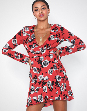 Parisian kjole, Rose Wrap Frill Mini Dres Parisian kjole, Rose Wrap Frill Mini Dres
