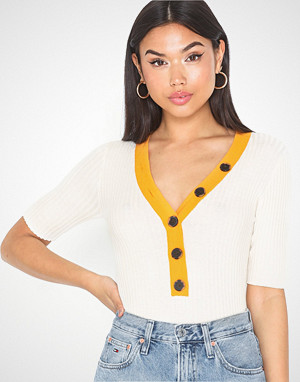 Selected Femme T-skjorte, Slfsunna 2/4 Rib Knit V-Neck B