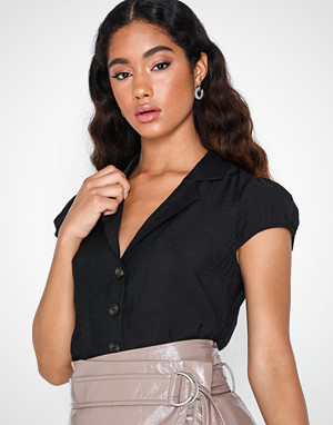 Vila bluse, Vijammi Capsleeve Shirt Svart Vila bluse, Vijammi Capsleeve Shirt Svart