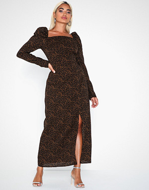Missguided kjole, Leopard Print Square Neck Dress Missguided kjole, Leopard Print Square Neck Dress