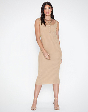 Missguided kjole, Popper Ribbed Midaxi Dress Missguided kjole, Popper Ribbed Midaxi Dress