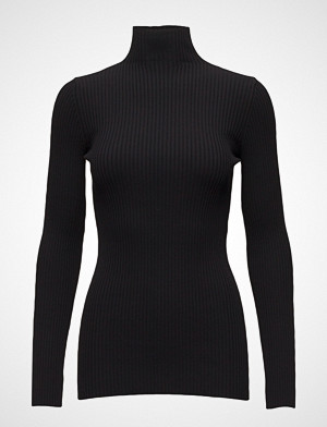 Wolford genser, Viscose Rib Pullover Høyhalset Pologenser Svart WOLFORD