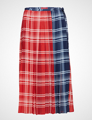Hilfiger Collection Pleated Madras Wrap, Knelangt Skjørt Rød HILFIGER COLLECTION Hilfiger Collection Pleated Madras Wrap, Knelangt Skjørt Rød HILFIGER COLLECTION