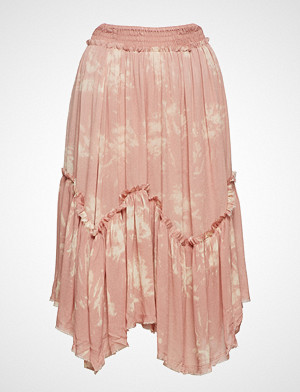 Rabens Saloner Wave Skirt Knelangt Skjørt Rosa RABENS SAL R Rabens Saloner Wave Skirt Knelangt Skjørt Rosa RABENS SAL R