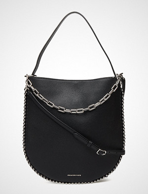 Alexander Wang Roxy Hobo Bianco Rfnd Pebble Calf W/Ir Ballchain Veske Svart ALEXANDER WANG Alexander Wang Roxy Hobo Bianco Rfnd Pebble Calf W/Ir Ballchain Veske Svart ALEXANDER WANG