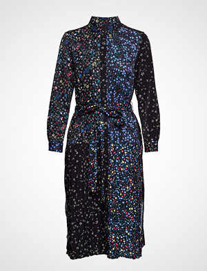 French Connection Aubine Pleated Midi Shirt Drss Knelang Kjole Blå