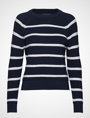 Banana Republic genser, Rounded Cotton Crew Stripes Strikket Genser Blå BANANA REPUBLIC