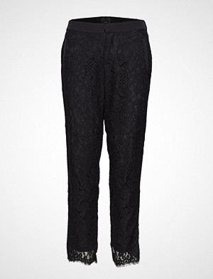 Pulz Jeans bukse, Lucy Ankle Length Pant Bukser Med Rette Ben Svart PULZ JEANS Pulz Jeans bukse, Lucy Ankle Length Pant Bukser Med Rette Ben Svart PULZ JEANS