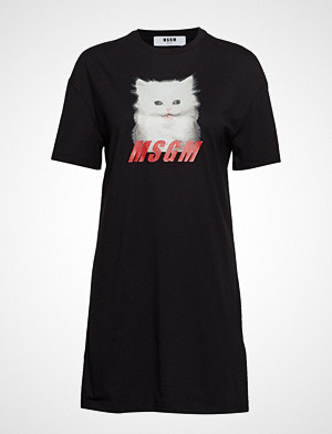 MSGM T-skjorte, Glitter Print Cat T-Shirt T-shirts & Tops Short-sleeved Svart MSGM MSGM T-skjorte, Glitter Print Cat T-Shirt T-shirts & Tops Short-sleeved Svart MSGM