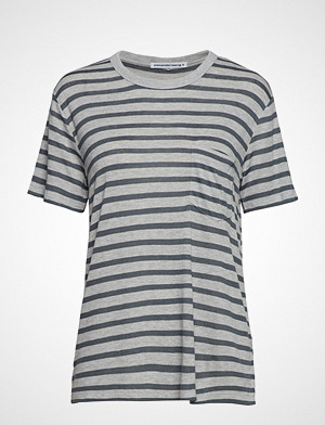 T by Alexander Wang T-skjorte, New Striped Slub - Ss Top T-shirts & Tops Short-sleeved Grå T BY ALEXANDER WANG T by Alexander Wang T-skjorte, New Striped Slub - Ss Top T-shirts & Tops Short-sleeved Grå T BY ALEXANDER WANG