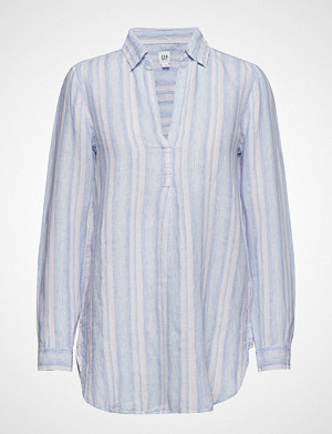 GAP skjorte, Popover Tunic Linen Yd Langermet Skjorte Blå GAP GAP skjorte, Popover Tunic Linen Yd Langermet Skjorte Blå GAP