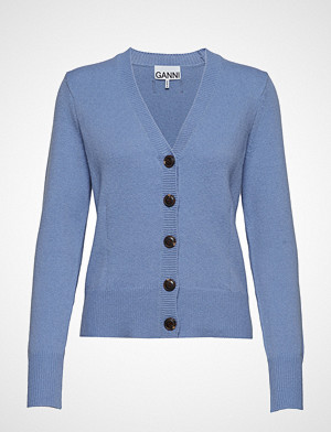Ganni kardigan, Wool Knit Strikkegenser Cardigan Blå GANNI Ganni kardigan, Wool Knit Strikkegenser Cardigan Blå GANNI