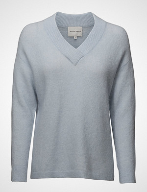 Second Female genser, Brook Knit Deep V-Neck Strikket Genser Blå SECOND FEMALE Second Female genser, Brook Knit Deep V-Neck Strikket Genser Blå SECOND FEMALE
