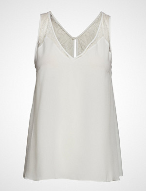 French Connection bluse, Crepe Light Lace Trim Vest Bluse Ermeløs Hvit FRENCH CONNECTION French Connection bluse, Crepe Light Lace Trim Vest Bluse Ermeløs Hvit FRENCH CONNECTION