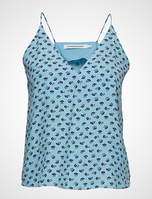 Calvin Klein bluse, Drapey Camisole Top Bluse Ermeløs Blå CALVIN KLEIN JEANS Calvin Klein bluse, Drapey Camisole Top Bluse Ermeløs Blå CALVIN KLEIN JEANS