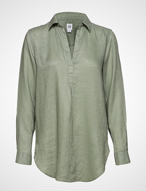 GAP skjorte, Popover Tunic Linen Sld Langermet Skjorte Grønn GAP GAP skjorte, Popover Tunic Linen Sld Langermet Skjorte Grønn GAP