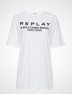 Replay T Shirt T shirts & Tops Short sleeved Hvit REPLAY Black T-Shirt Replay T-Skjorter - Dameklær er billig