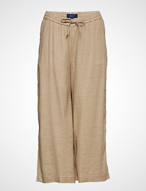 Gant bukse, O2. Summer Linen Culotte Vide Bukser Beige GANT Gant bukse, O2. Summer Linen Culotte Vide Bukser Beige GANT