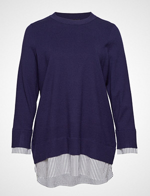 Zizzi genser, Mstripa L/S Blouse Strikket Genser Blå ZIZZI Zizzi genser, Mstripa L/S Blouse Strikket Genser Blå ZIZZI