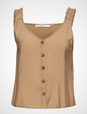 Gestuz bluse, Ariennegz Top Hs19 Bluse Ermeløs Beige GESTUZ Gestuz bluse, Ariennegz Top Hs19 Bluse Ermeløs Beige GESTUZ