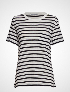 T by Alexander Wang T-skjorte, Classic Striped Slub Jersey S/S Tee W/ Pocket T-shirts & Tops Short-sleeved Hvit T BY ALEXANDER WANG T by Alexander Wang T-skjorte, Classic Striped Slub Jersey S/S Tee W/ Pocket T-shirts & Tops Short-sleeved Hvit T BY ALEXANDER WANG
