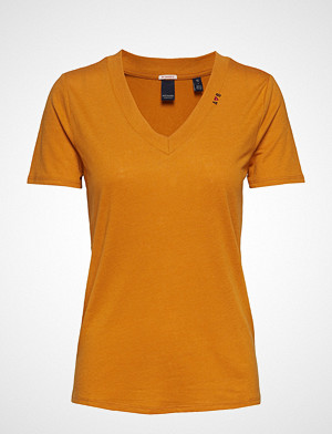 Scotch & Soda T-skjorte, Feminine Tee With Deep V Neck In Linen Mix Quality T-shirts & Tops Short-sleeved Oransje SCOTCH & SO Scotch & Soda T-skjorte, Feminine Tee With Deep V Neck In Linen Mix Quality T-shirts & Tops Short-sleeved Oransje SCOTCH & SO