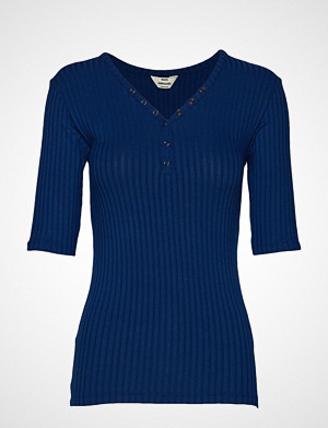 Mads Nørgaard T-skjorte, 5x5 Rib Tarolla S T-shirts & Tops Short-sleeved Blå MADS NØRGAARD