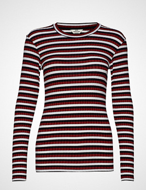 Mads Nørgaard T-skjorte, 5x5 Happy Stripe Tuba S T-shirts & Tops Long-sleeved Rød MADS NØRGAARD