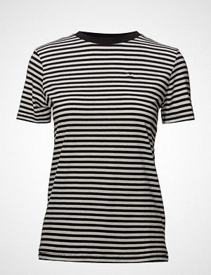 Selected Femme T-skjorte, Slfmy Perfect Ss Tee Box Cut-Stri. Noos T-shirts & Tops Short-sleeved Svart SELECTED FEMME