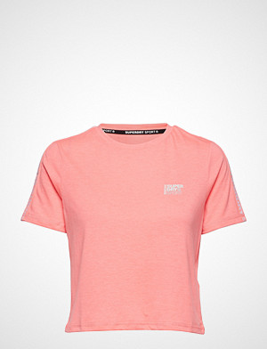 Superdry Sport T-skjorte, Core Crop Branded Tee T-shirts & Tops Short-sleeved Rosa SUPERDRY SPORT Superdry Sport T-skjorte, Core Crop Branded Tee T-shirts & Tops Short-sleeved Rosa SUPERDRY SPORT