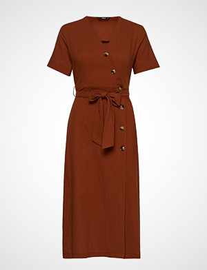 Only kjole, Onlbella 3/4 Button Dress Wvn Knelang Kjole Brun ONLY Only kjole, Onlbella 3/4 Button Dress Wvn Knelang Kjole Brun ONLY